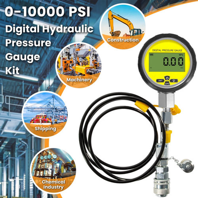 #ad 10000PSI Digital Hydraulic Pressure Gauge Test Coupling Kit 1 4 NPT 700BAR 70Mpa $116.99