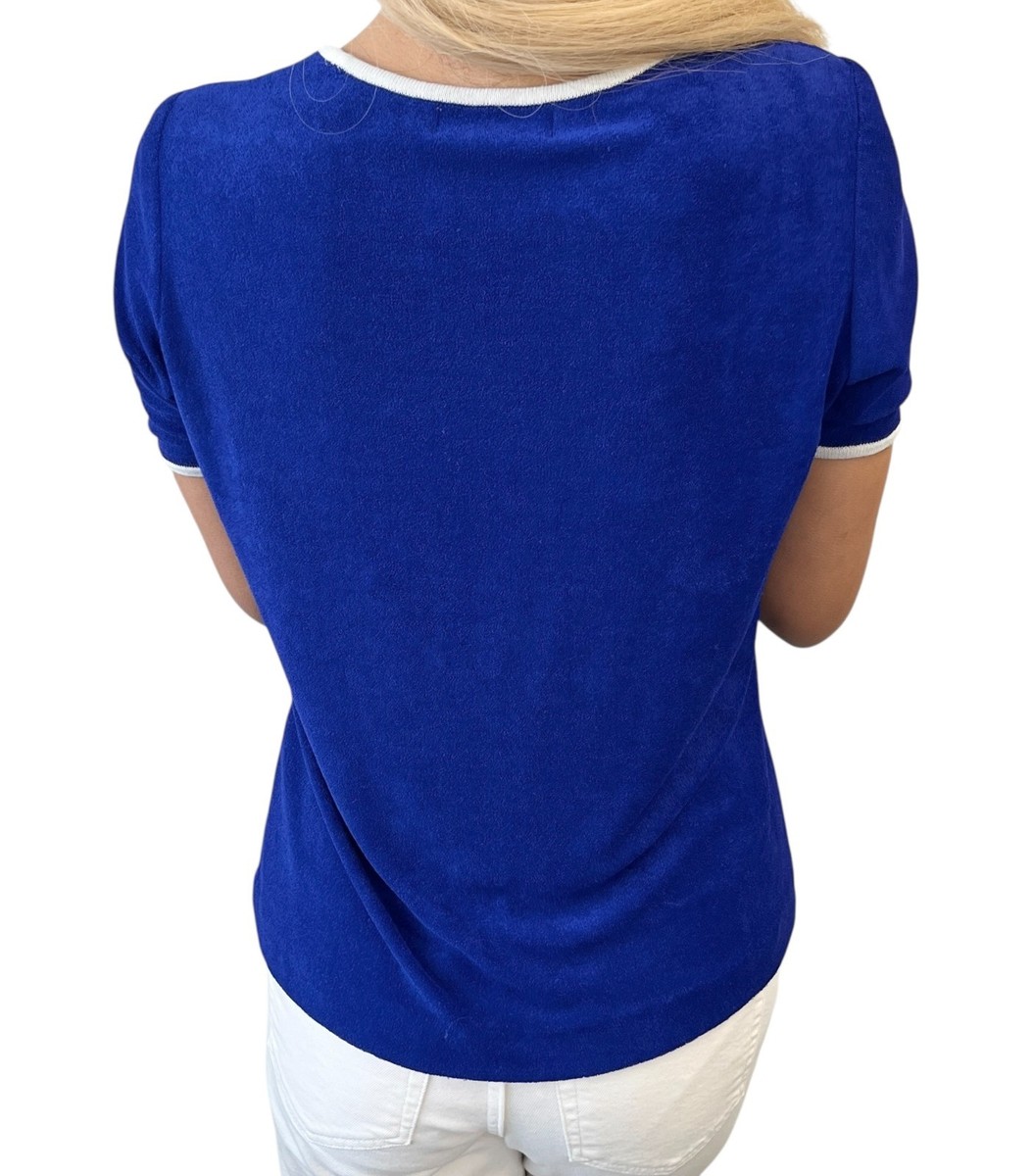 Yves Saint Laurent Vintage YSL Logo Terry Cloth T-shirt Top #M