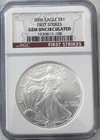2006 American Eagle Silver Dollar NGC Gem Uncirculated 1 oz .999 Silver Coin