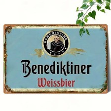 Blechschild Benediktiner Weissbier Bier Brauerei Vintage Metallschild TEL3223