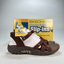 Skechers Reggae Natural Poise Chocolate Adjustable Strappy Sandals Women s Sz 9