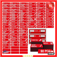 90 PCS Magnetic Toolbox Labels  Large, Easy-Read Tool Chest Drawer Organizers