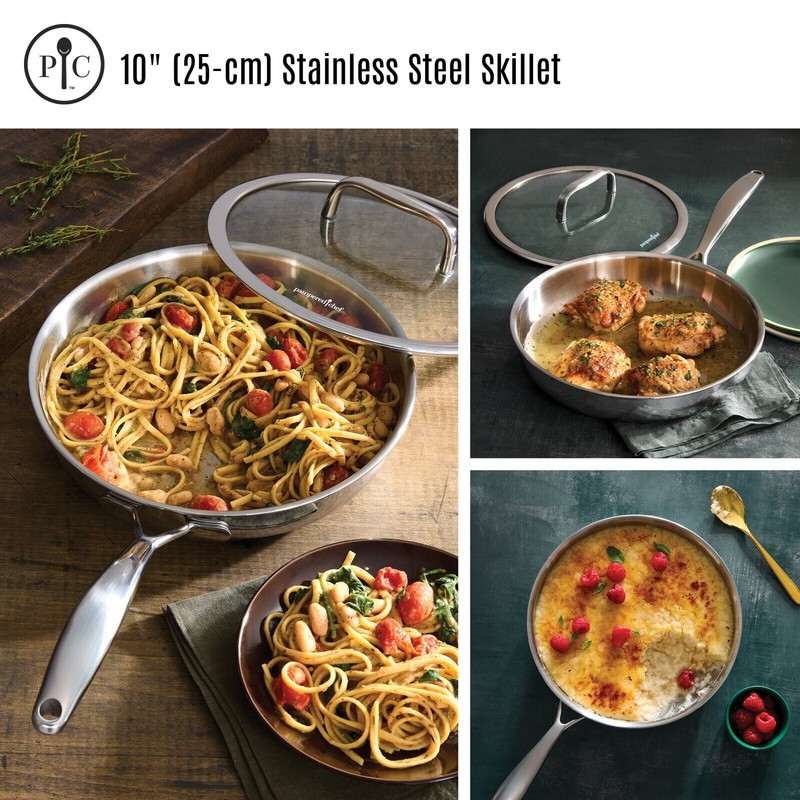 Pampered Chef 10' Stainless Steel Skillet