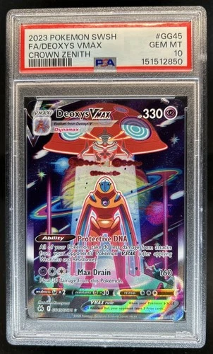 2023 Pokemon SWSH Crown Zenith Deoxys VMAX Galarian Gallery #GG45/GG70 PSA 10
