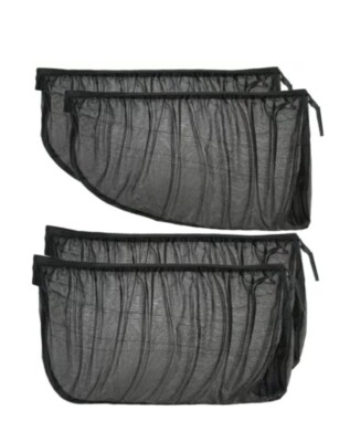 4Pcs Car Window Screen Mesh Cover Privacy Mosquito Bugs Net Sun UV Protection
