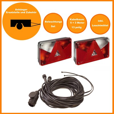 Beleuchtung Set - Kabelbaum 13 polig 5m + 3m DC Kabel Multipoint 5 V Anhänger