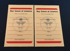 TWO BSA 1985 ERA - Volunteer Training Certification Cards - New Blank Cds #3767A