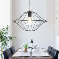 KäFig Pendel Strahler Decken Leuchte Retro Ess Zimmer Gitter HäNge Lampe Schwarz