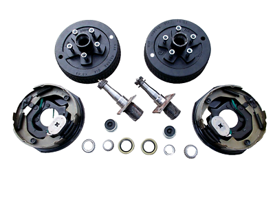 #ad #ad Build Your Own 3500# Electric Brake Trailer Axle Kit EZ Lube Spindle 5x5.5 Drum $335.99