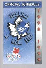 1998/99 ST.JOHN'S MAPLE LEAFS AHL HOCKEY POCKET SCHEDULE