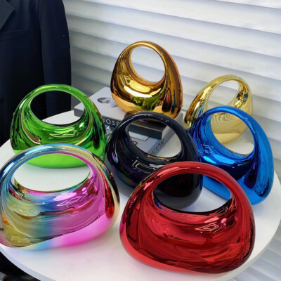 Women Acrylic Sparkly Evening Clutch Bag Rainbow Candy Color Wedding Party  Purse