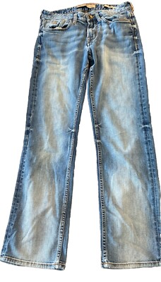 Guess 1981 Relaxed Straight Cut Blue Washed Denim Pants Jeans Mens 30x28 EUC