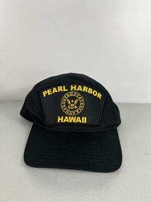 Pearl Harbor Hawaii Embroidered 90's Style Hat Otto Brand Snapback Black Hat