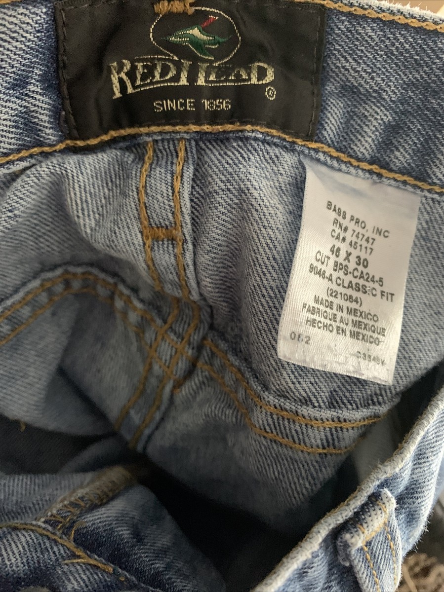 オーダー RED HEAD Bass Pro Jeans 46 x 30 Men's Distressed Blue Jeans Pants