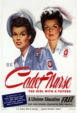 1944 Cadet Nurses Recruitment Poster Art Print 8.5" x 11" Reprint