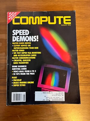 Compute Magazine, August 1992, Good Cond, Fast Ship!
