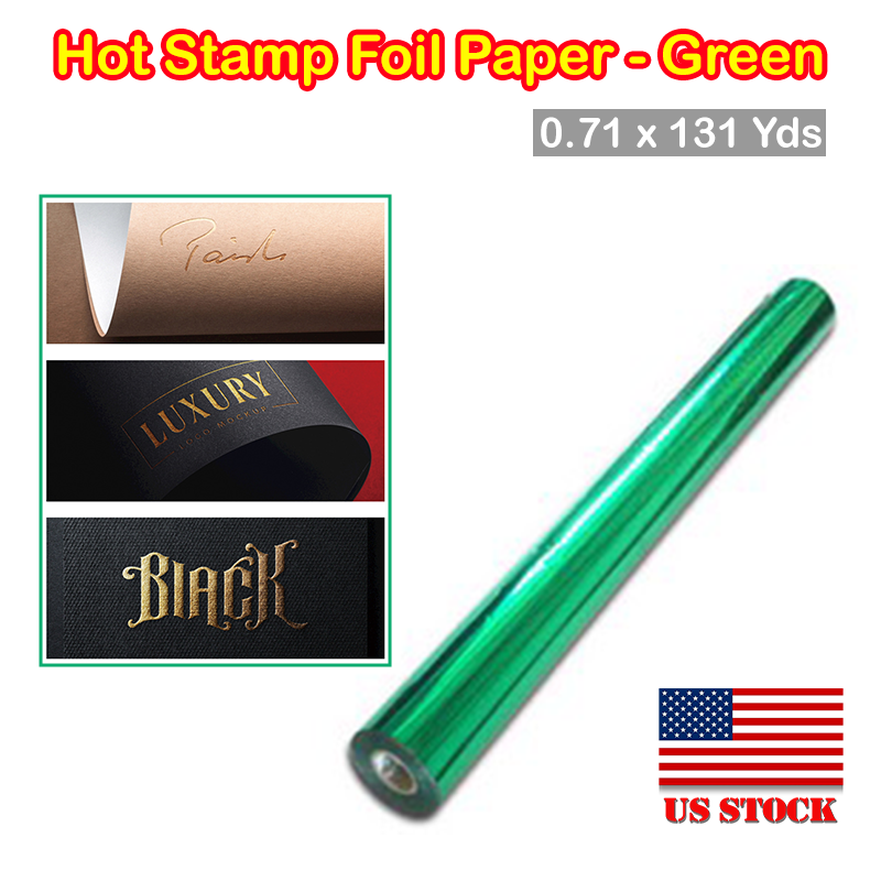 Green Color Hot Stamping Foil for Leather Bronzing Machine - 25.2in*131yds Jumbo