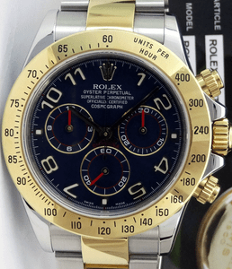 ROLEX-40mm-18kt-Gold-amp-Stainless-DAYTONA-Blue-Arabic-Dial-116523-SANT-BLANC