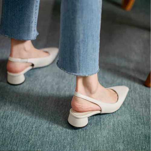 Zapatos de salón con cordones cubanos de tacón bajo talla grande 34-48 para mujer sin cordones punta cuadrada - Imagen 6 de 15