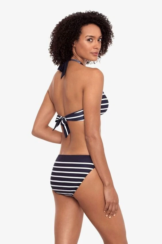 NEW! Ralph Lauren Women's 16 Striped Ring-Front Bikini Top & Bottom NWT $180 - Image 3 of 4