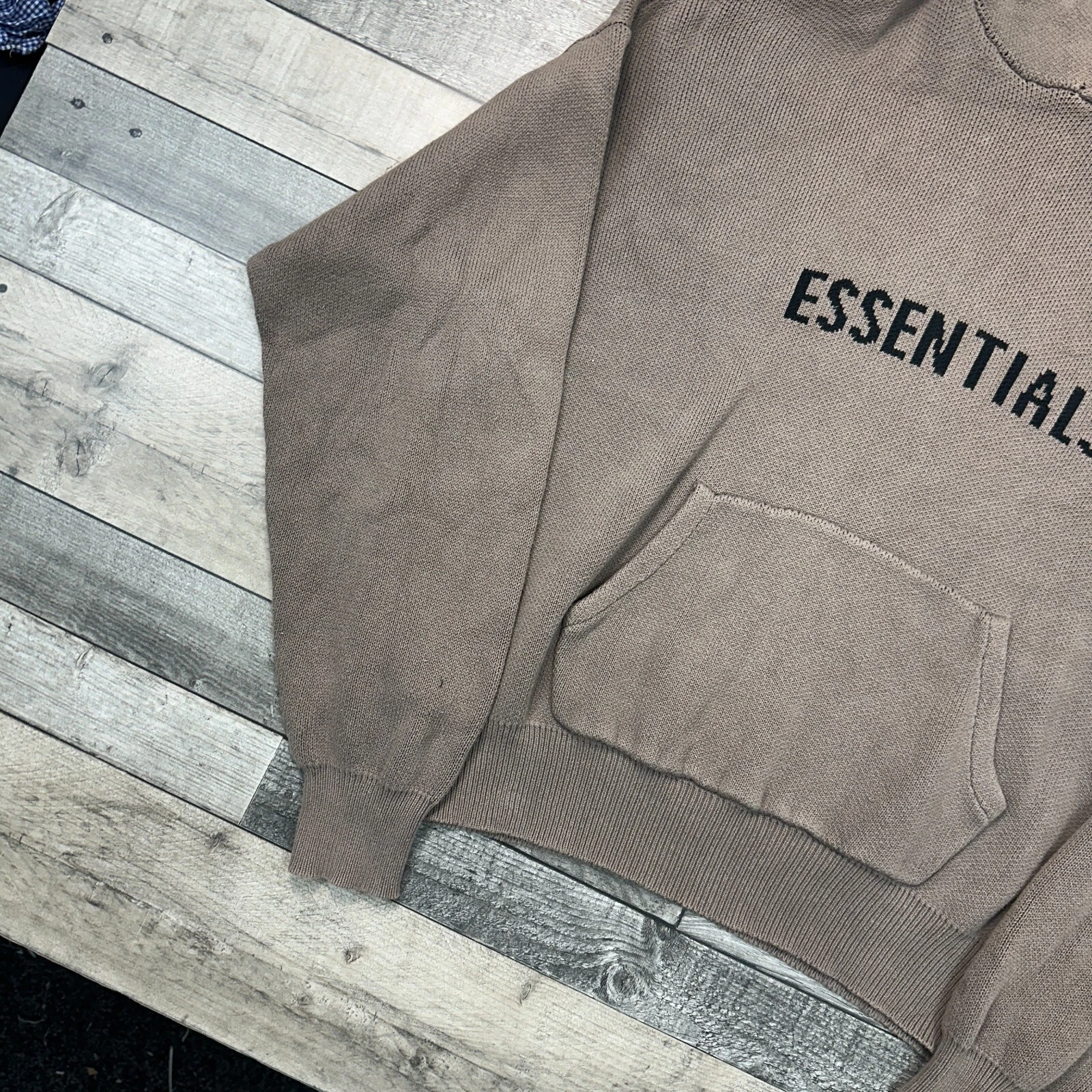 Felpa con cappuccio Fear Of God Essentials maglia regular casual marrone uomo grande