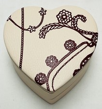 Pandora Leather Heart Shaped Jewelry Box 2 Tier Swivel Bracelet Charms Holder