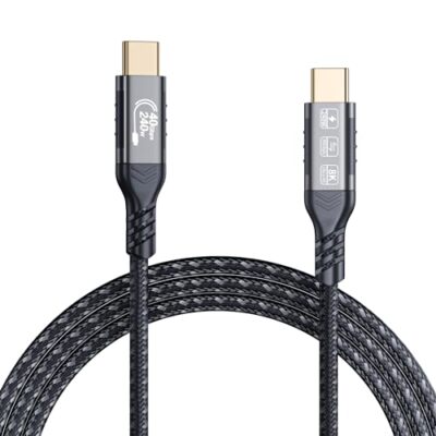 Thunderbolt 4 Cable 6.6FT 240W Charging 40Gbps Data 8K Video USB C Cord