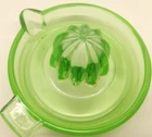 Large Federal Glass Green Uranium Depression Citrus Reamer Juicer