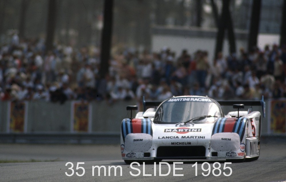 LANCIA LC2 1985 Le Mans 35mm photo Henri Pescarolo Mauro Baldi #5 racing slide