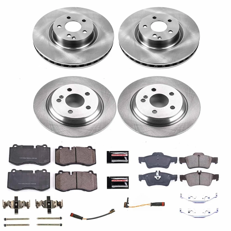 KOE6758 Powerstop Juego de 4 Ruedas Disco de Freno y Kits de Pastillas Delanteras y Traseras para MB S400 Foto 4 de 4