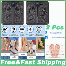 2Pcs Portable Electric Foot Massager Pad Blood Circulation Leg Relax Pain Relief
