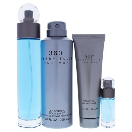 Perry Ellis 360 By Perry Ellis for Men - 4 Pc Gift Set 3.4oz Edt Spray, 6.8oz De