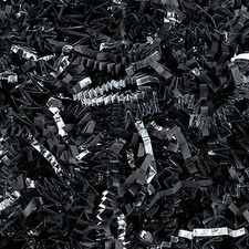 Crinkle Cut Paper Shred Filler 2 oz for Gift  Basket Filling - Black  Silver