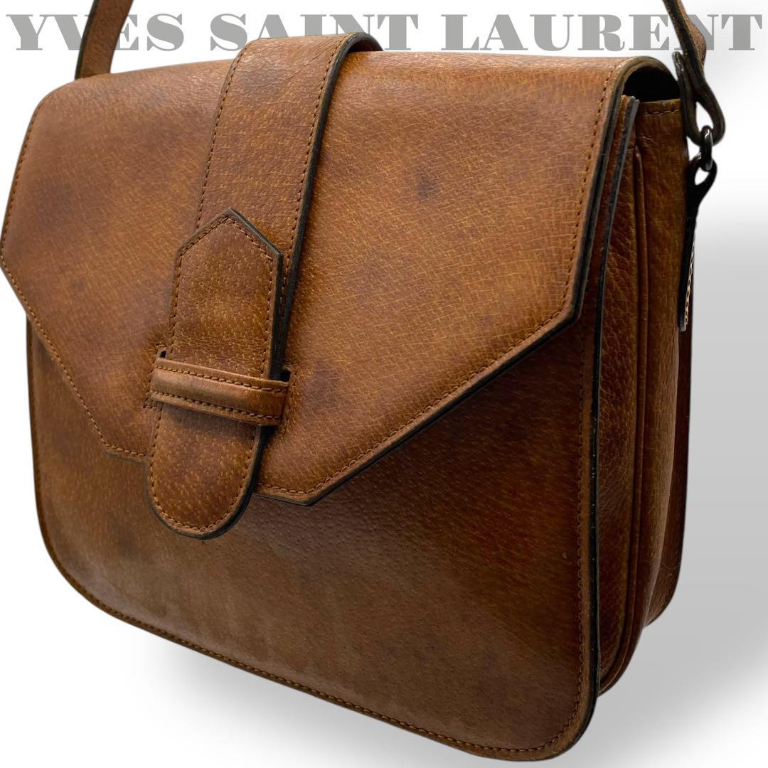 Bellissimo articolo raro borsa monospalla Yves Saint Laurent pelle marrone