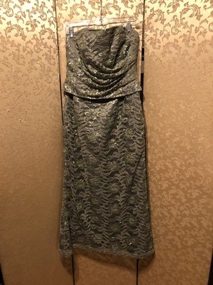 Jovani Vintage Green Floral Lace Strapless Dress Size 10 | eBay