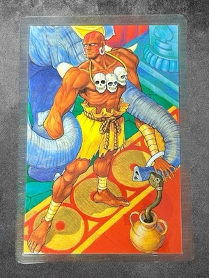 Vintage 1991 Dhalsim Street Fighter II Movic Character Profile Card Rare Capcom 