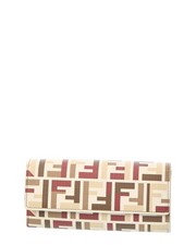 Fendi Roma Ff Wallet On Chain Womens Beige