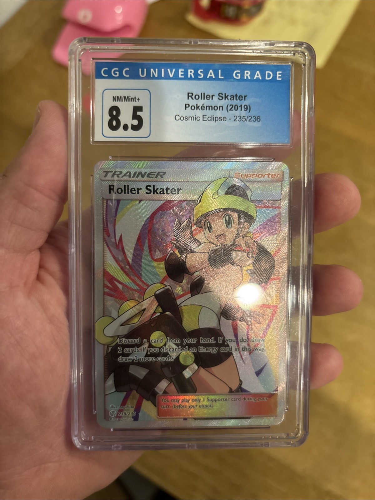 CGC Graded 8.5 Roller Skater 235/236 Cosmic Eclipse Full art Pokemon Card