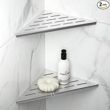 10'' Corner Shower Shelf 2PCS 304 Stainless Steel Grout in Shelves for Tiled