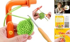 Crochet Holder for Beginners, 3 in 1 Magic Rings Tool to Learn How to Orange