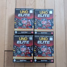 2024 Core Edition Uno Elite NFL Draft Pack Booster with 4 Foil Cards - Lot Of 4