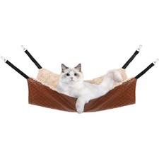 JOYELF Cat Hammock Bed, Medium Reversible Pet Cage SMALL - 18 x 14 , Brown
