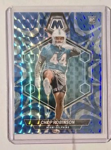 2024 Panini Mosaic Chop Robinson #321 Reactive Blue Mosaic Prizm (RC) Dolphins