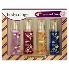 Bodycology 4pc Set Winter Plum Candy Cane Kiss Gingerbread Cookie Winter Vanilla
