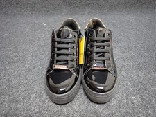 NEW Women's Valentino Petra Italian Leather Sneakers US7 Black Animalier SS52