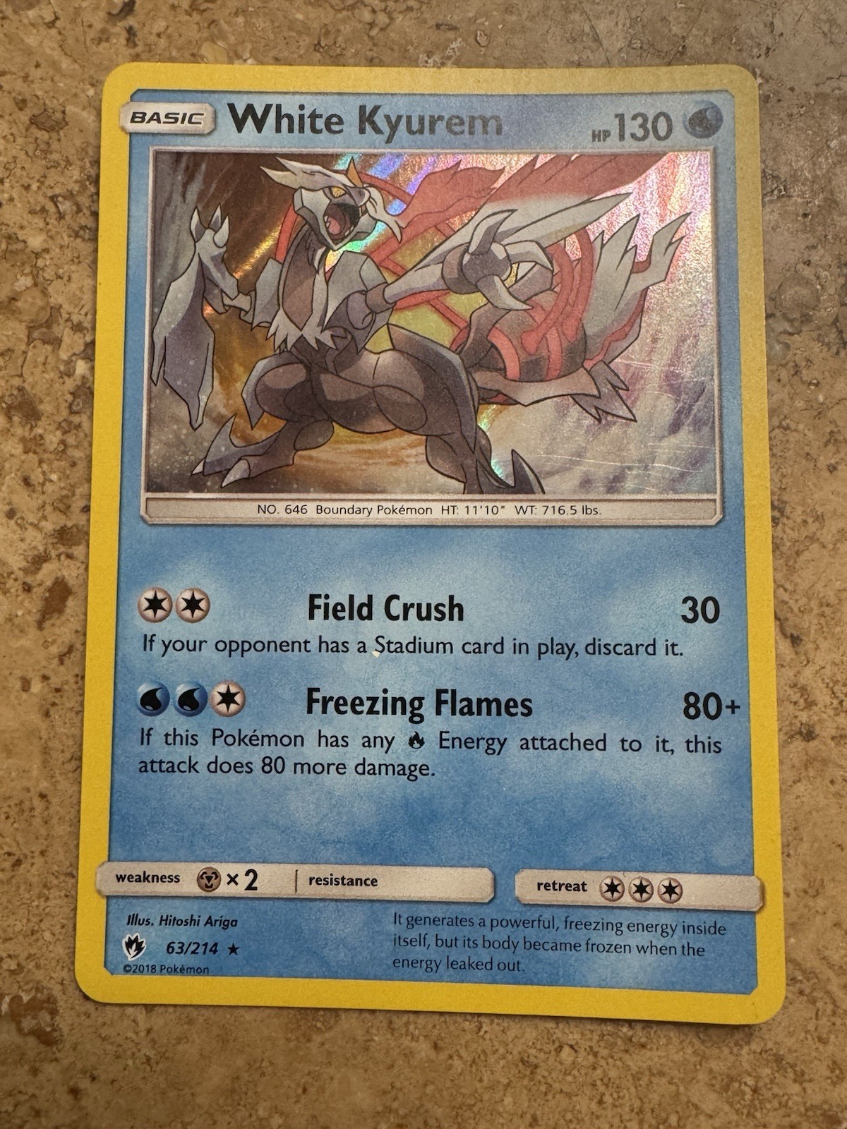 POKEMON KYUREM 50/214 HOLO RARE UNBROKEN BONDS LP-NM