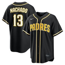 San Diego Padres Manny Machado #13 Nike Black Out Fashion 2026 MLB Jersey