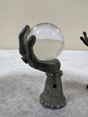 Spoontiques Pewter Crystal Ball Fortune Teller Hand HM1216