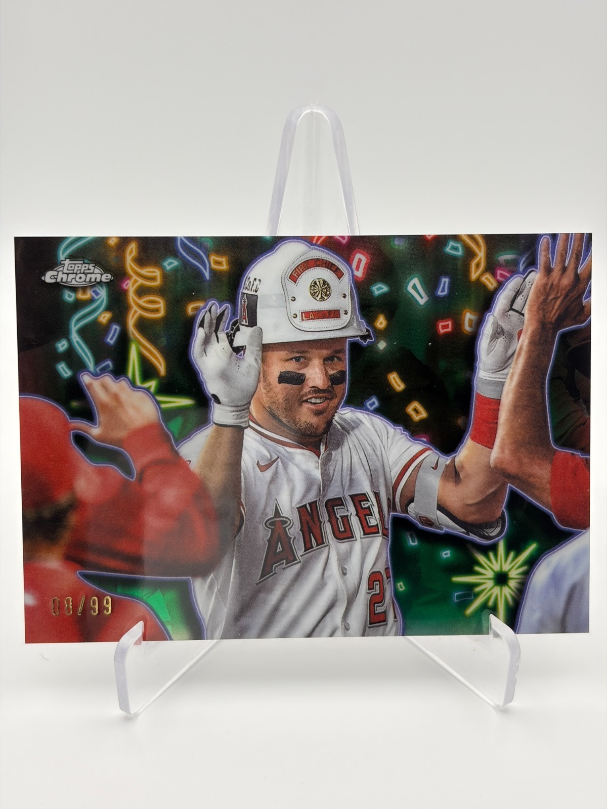 2025 Topps Chrome Update MIKE TROUT #CT-10 Celebracion Green Refractor /99