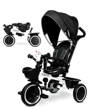 7-in-1 Tricycle Stroller for Toddlers 18 Months to 5 Years, Adjustable Push H...